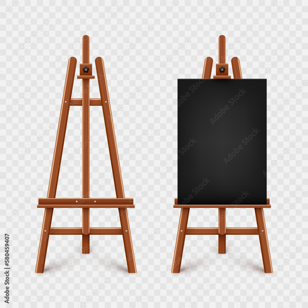 wooden easel for painting and drawing vector illustration, Stock vector