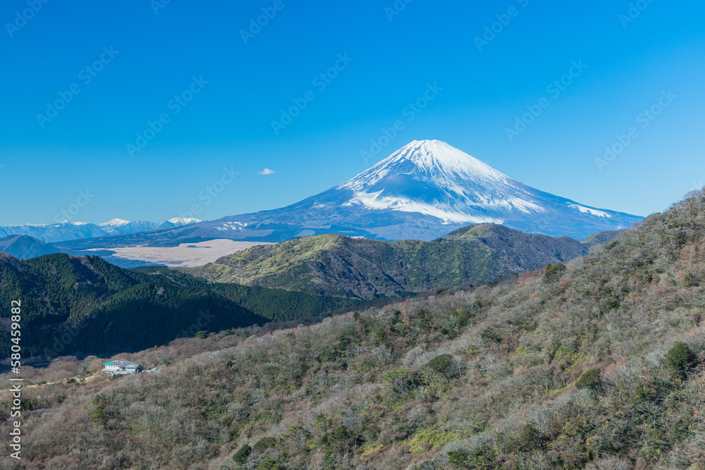 日本 神奈川県足柄下郡箱根町の駒ヶ岳ロープウェイから見える富士山 日本 神奈川県足柄下郡箱根町の駒ヶ岳ロープウェイから見える富士山