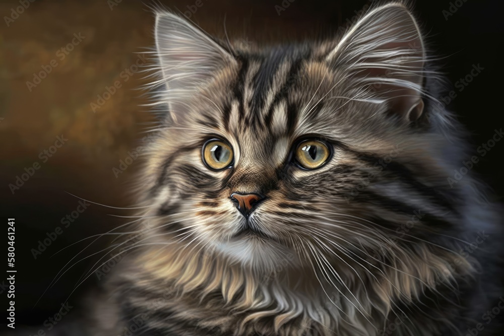 Cat Beautiful Cute Portrait Animal. Generative AI