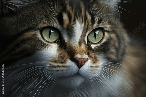 Close up of a cat. Animal portrait. Generative AI