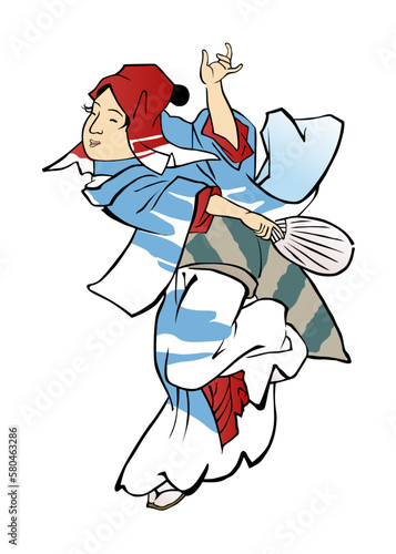 浮世絵　踊る女性　その13