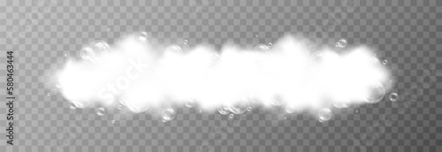 Vector foam with bubbles on an isolated transparent background. Foam, bubbles png. Detergent png. Shampoo, bath foam.