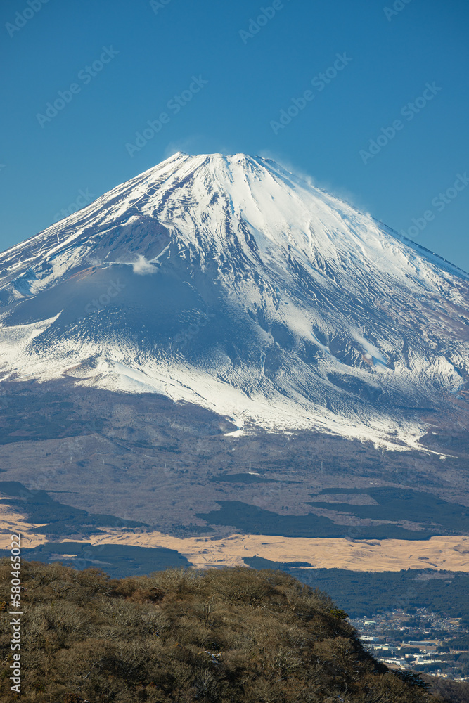 日本　神奈川県足柄下郡箱根町の駒ヶ岳山頂から見える富士山