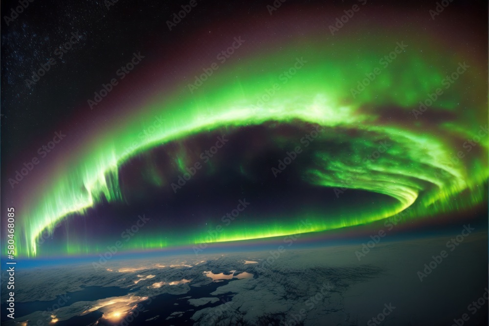 Aurora borealis landscape in Iceland is simply magical. GENERATIVE AI