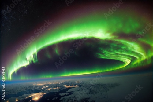 Aurora borealis landscape in Iceland is simply magical. GENERATIVE AI © nishihata