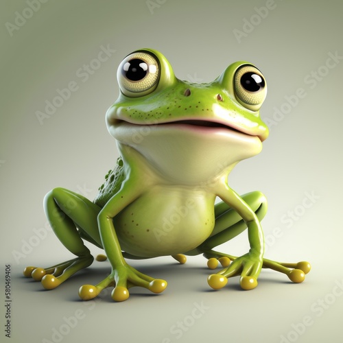 realistic frog isolated in white background, GENERATIVE AI