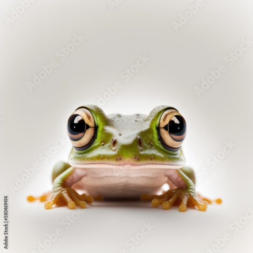 realistic frog isolated in white background  GENERATIVE AI
