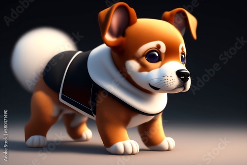 3d puppy dog. Made using generative AI.