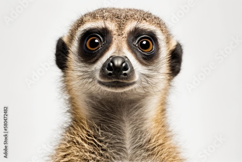 A picture of a meerkat against a white background. Generative AI