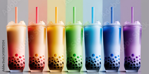 Delicious bubble tea created with Generative AI technology