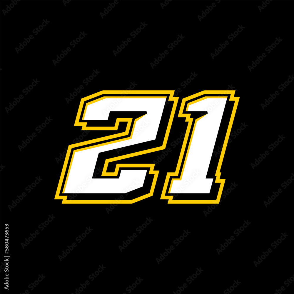Sport Racing Number 21 logo design vector Sport Racing Number 21 logo design vector