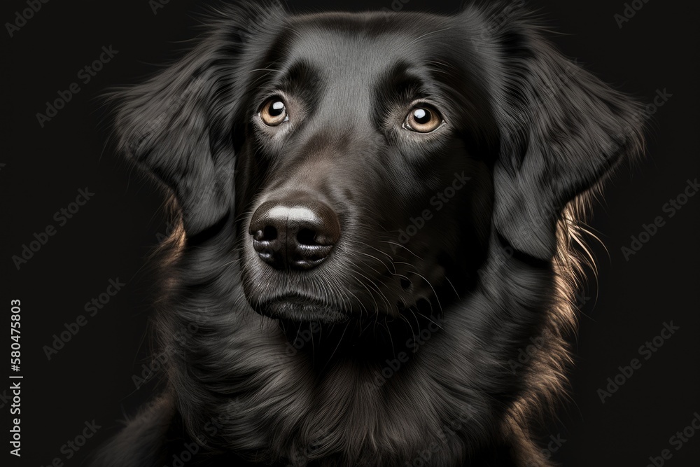 A picture of a black dog. Generative AI A picture of a black dog. Generative AI