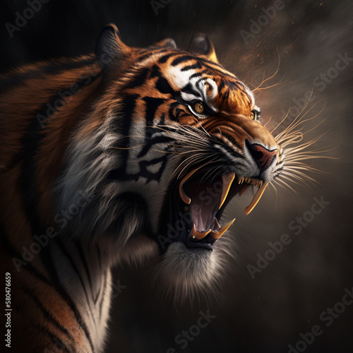 The Siberian tiger - roaring realistic effect © The animal shed 274