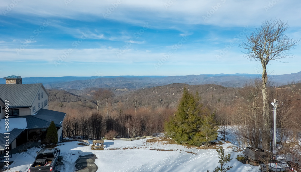 winter and snow scenery near beech mountain north carolina