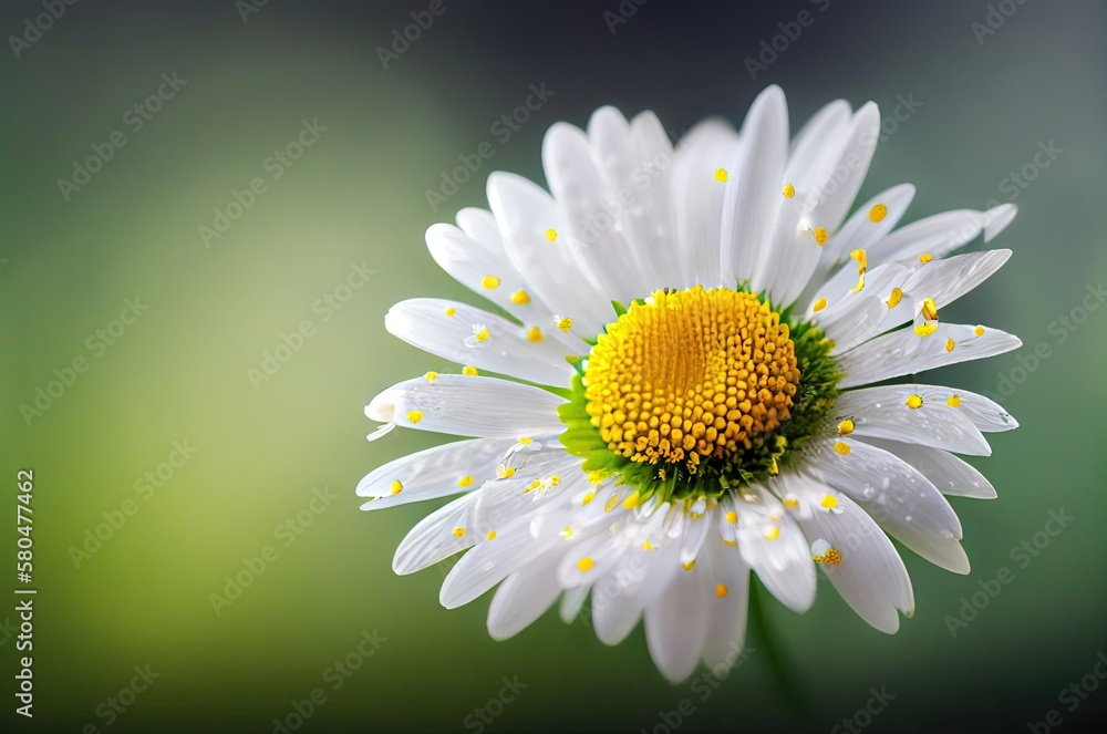 Naklejka premium Daisy Flower Closeup With Copyspace Generative AI