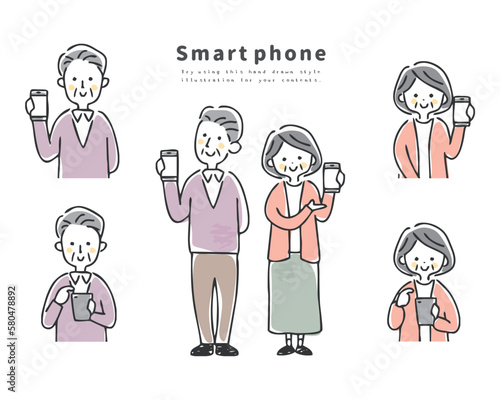 スマホを使うシニア夫婦