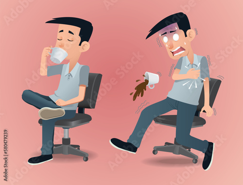illustration of person with caffeine sensitivity