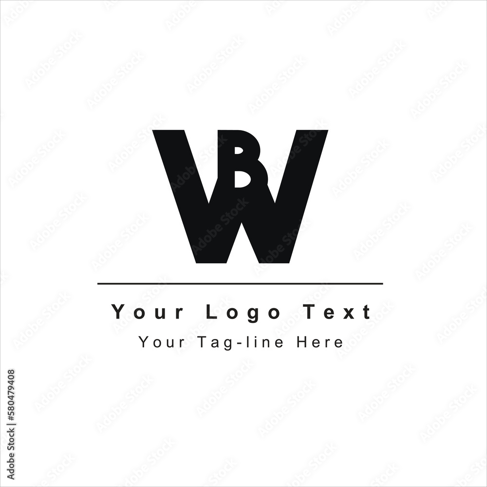 Premium Initial Letter BW logo design Premium Initial Letter BW logo design
