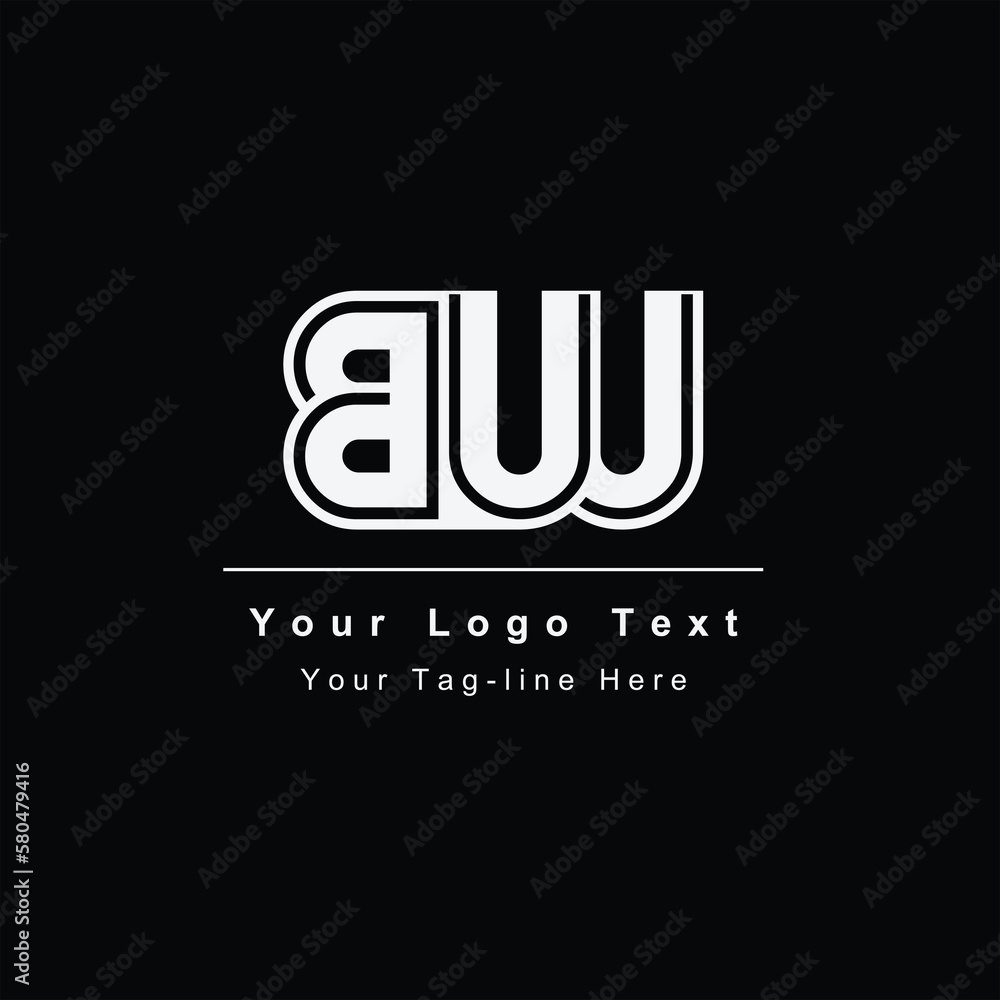 Premium Initial Letter BW logo design Premium Initial Letter BW logo design