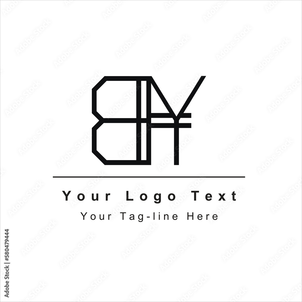 BY YB B Y initial based letter icon logo