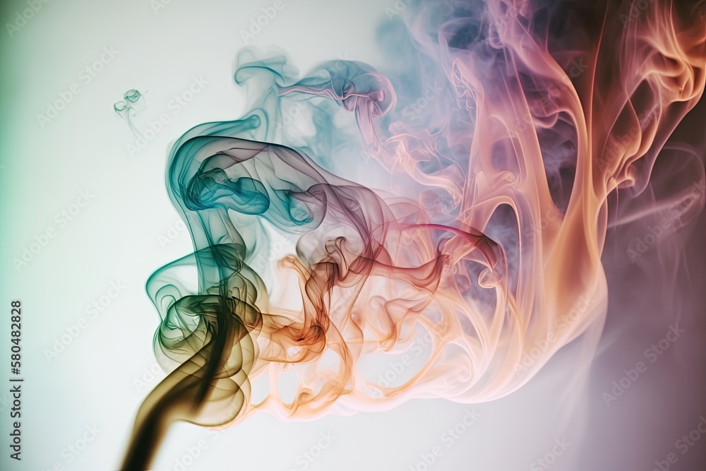 Abstract digital colorful rgb smoke. AI generative