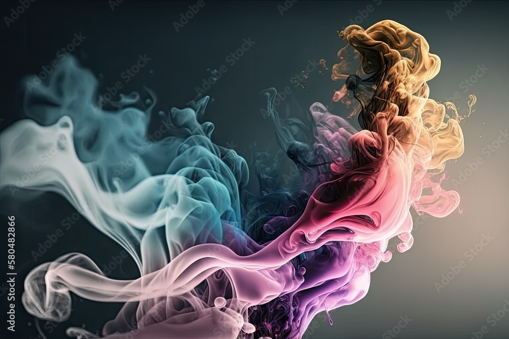 Fototapeta premium Abstract digital colorful rgb smoke. AI generative