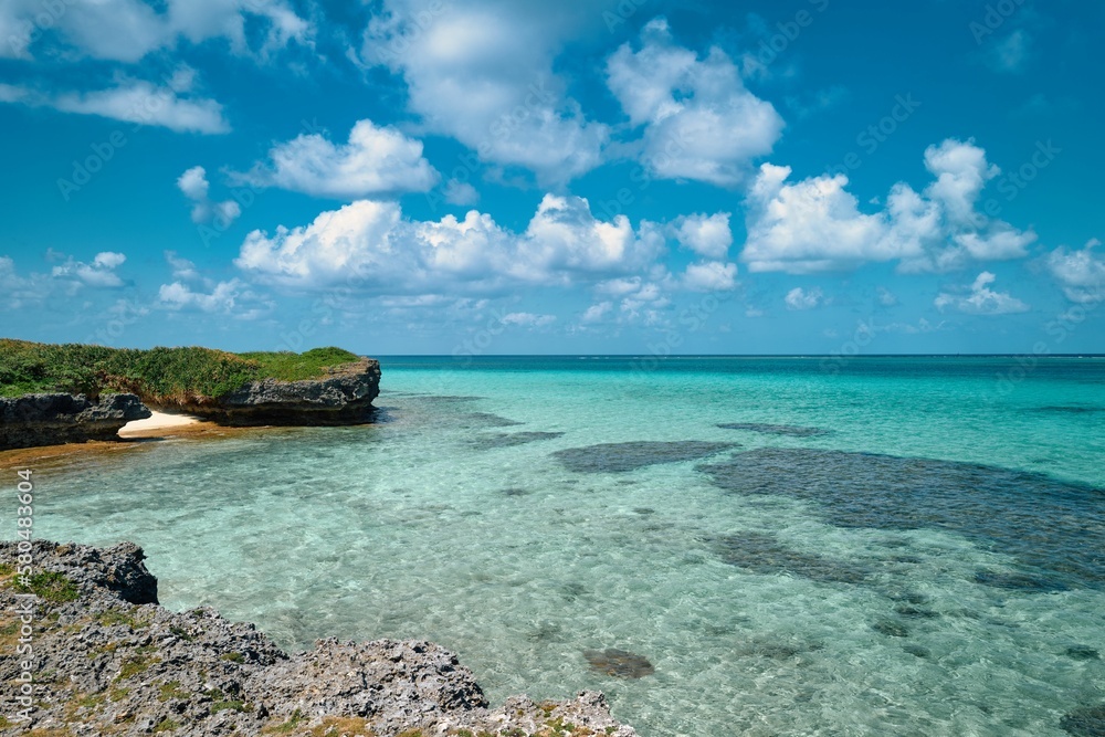 Rocks and beaches facing the sea in Miyakojima Rocks and beaches facing the sea in Miyakojima