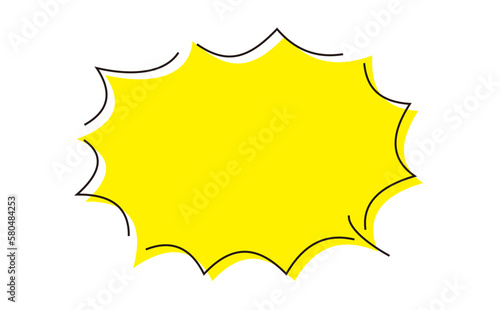 トゲトゲの吹き出し、見出しのフレームイラスト　黄色
