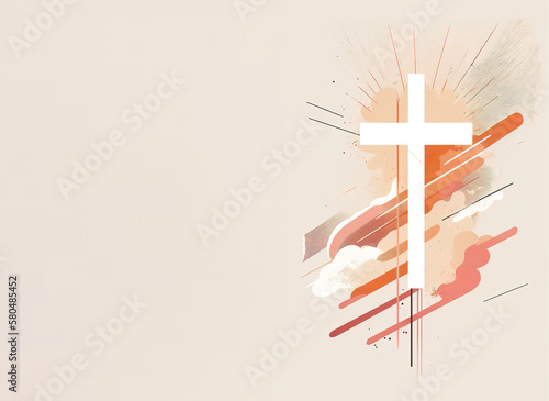 Spiritual illustration jesus cross christianity background art crucifix god
religion artwork religious gospel banner template biblical spirit light 
symbolic faith holy easter christmas generative ai