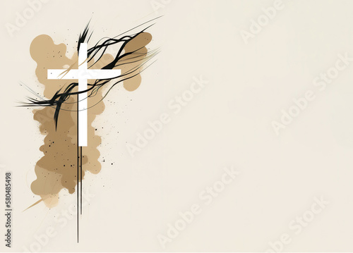 Spiritual illustration jesus cross christianity background art crucifix god
religion artwork religious gospel banner template biblical spirit light 
symbolic faith holy easter christmas generative ai
