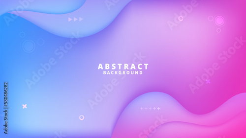 Abstract Gradient Pink Blue liquid background. Modern background design. Dynamic Waves. Fluid shapes composition. Fit for website, banners, brochure, posters