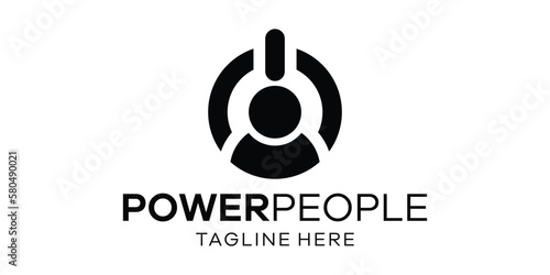 logo power and people design vector illustration