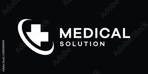 medical logo design solution vector illustration