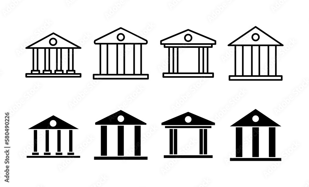 Bank icon vector for web and mobile app. Bank sign and symbol, museum, university Bank icon vector for web and mobile app. Bank sign and symbol, museum, university