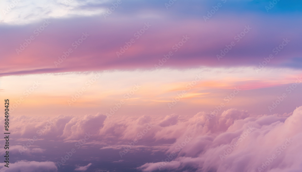 Aerial view of sunset sky abstract background. Generative ai. Aerial view of sunset sky abstract background. Generative ai.