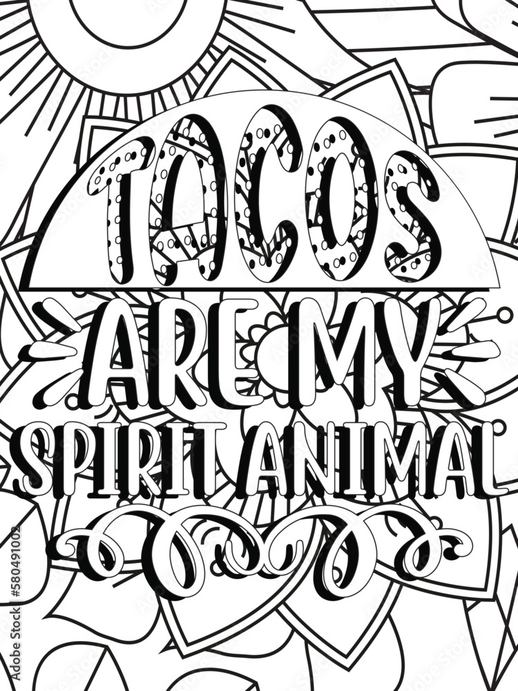 Fototapeta premium Funny-Quotes Coloring pages. Coloring page for adults and kids. Vector Illustration.