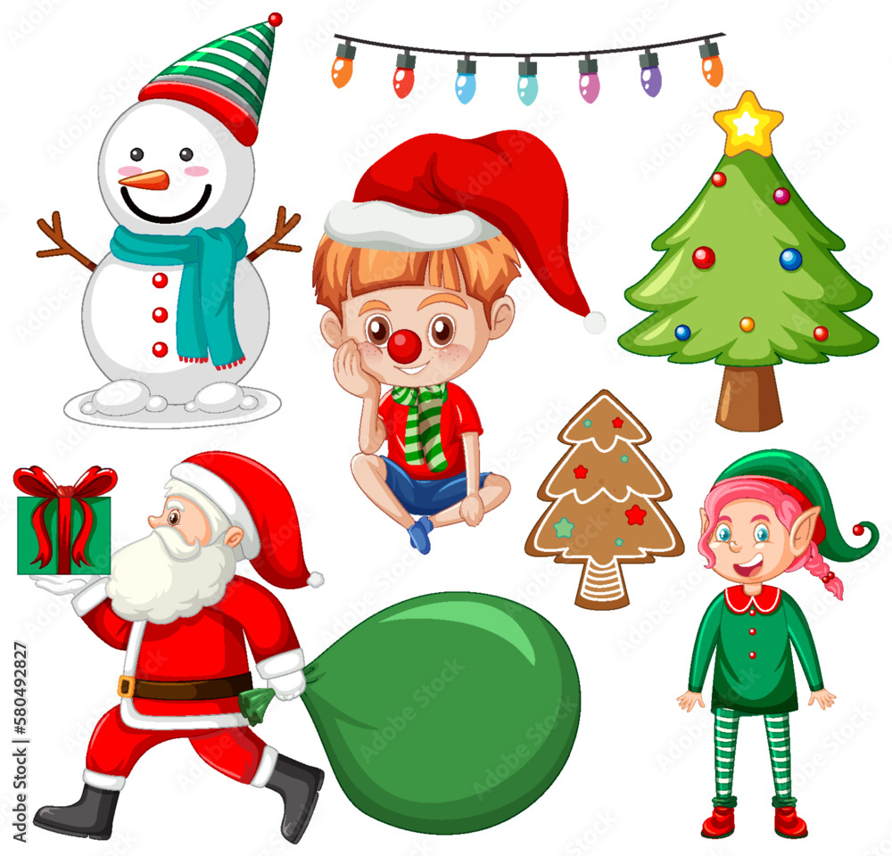 Merry Christmas Object Decoration Item Collection Merry Christmas Object Decoration Item Collection