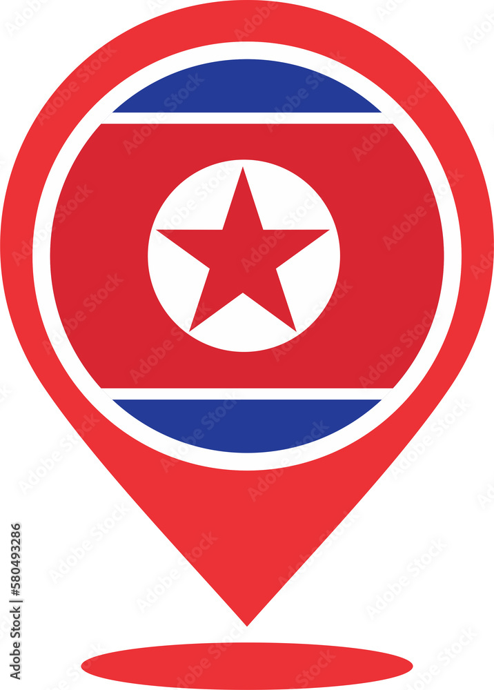 Pin map location of North Korea 2023031144