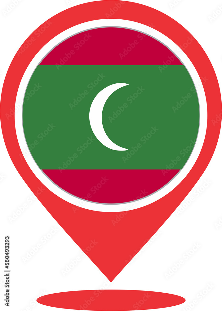 Pin map location of Maldives 2023031150