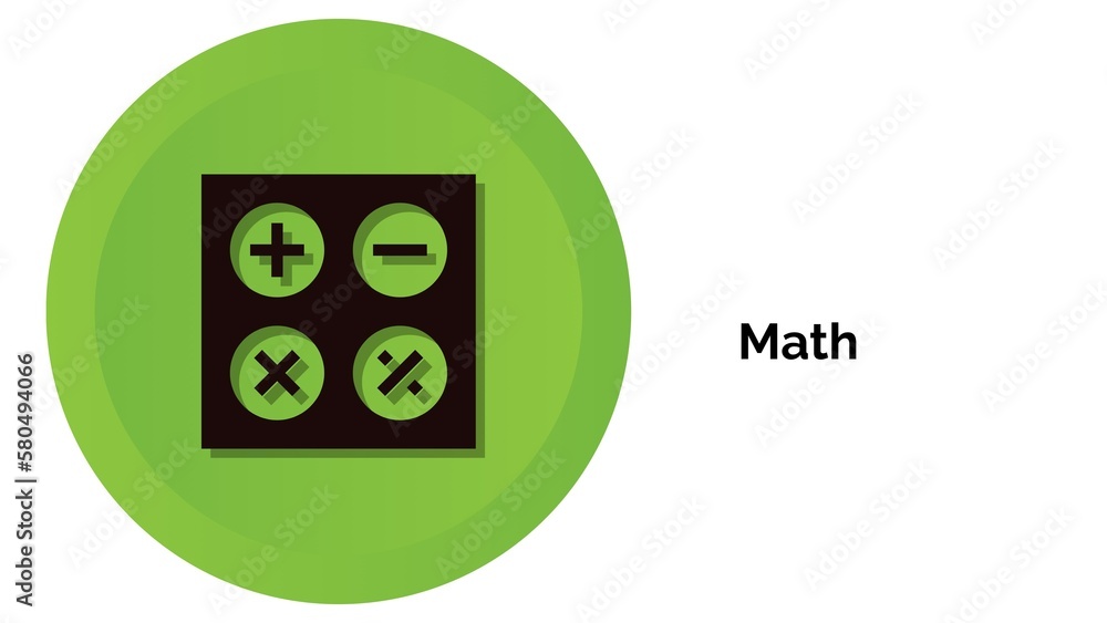 Mathematic symbols on green circle Mathematic symbols on green circle