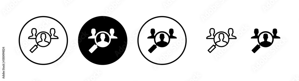 Hiring icon vector illustration. Search job vacancy sign and symbol. Human resources concept. Recruitment