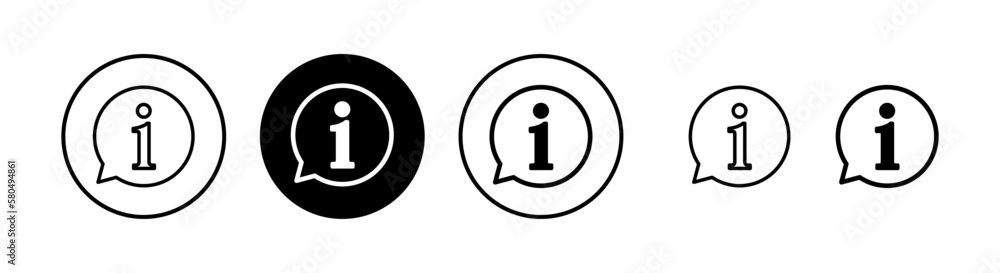 Info sign icon vector illustration. about us sign and symbol. Faq icon Info sign icon vector illustration. about us sign and symbol. Faq icon