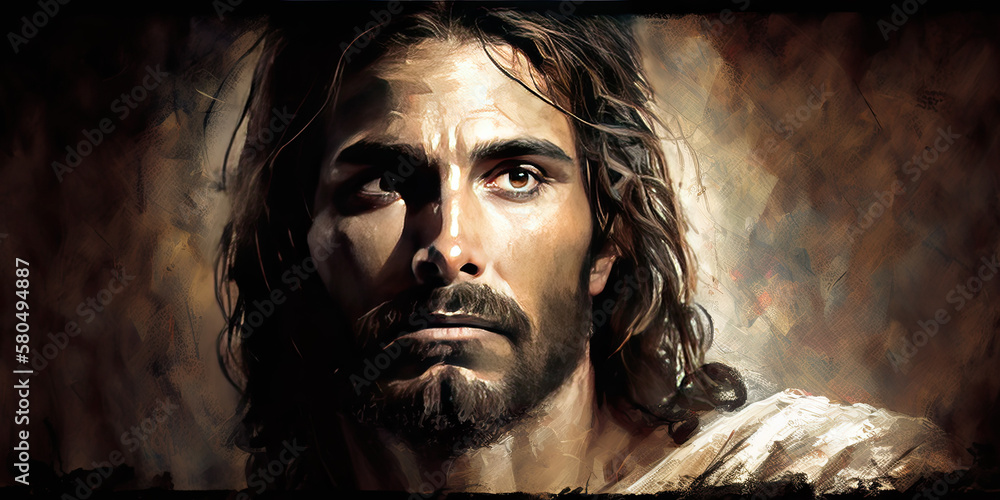Saviour Random Person Jesus Christ, Savior of mankind, generative AI Stock Illustration ...