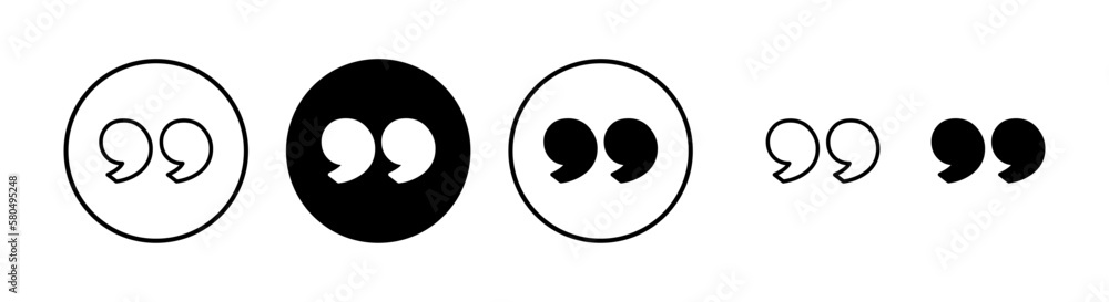 Quote icon vector illustration. Quotation mark sign and symbol Quote icon vector illustration. Quotation mark sign and symbol