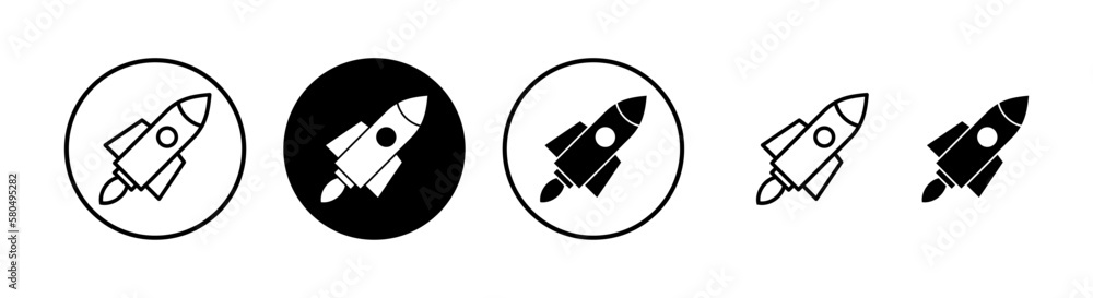 Rocket icon vector illustration. Startup sign and symbol. rocket launcher icon Rocket icon vector illustration. Startup sign and symbol. rocket launcher icon