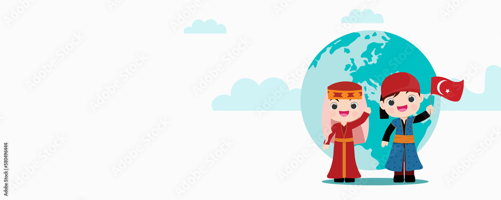national from all around world standing on globe, representatives waving isolated vector illustration. national from all around world standing on globe, representatives waving isolated vector illustration.