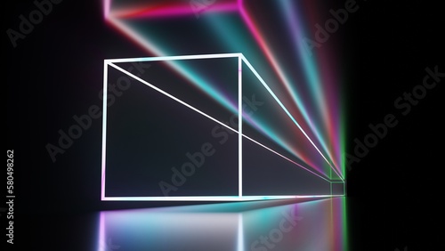 cubo brillante alargado reflejando sus colores © Alfonso