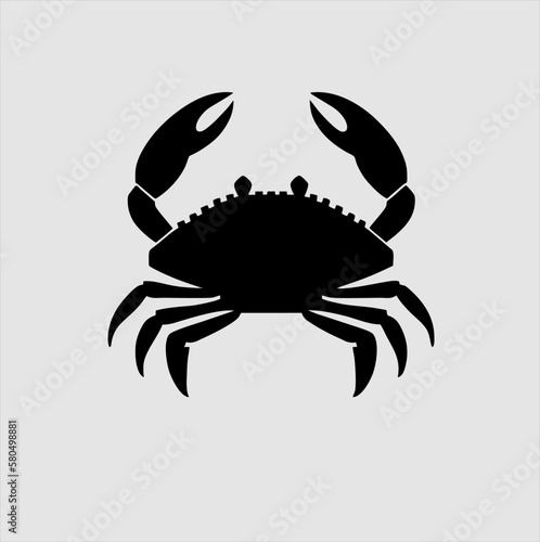 Crab silhouette. Logos. Crab isolated on gray background. crab illustration logo