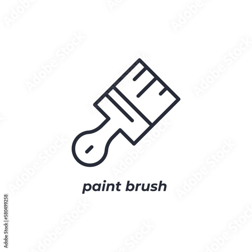 Vector sign paint brush symbol is isolated on a white background. icon color editable.