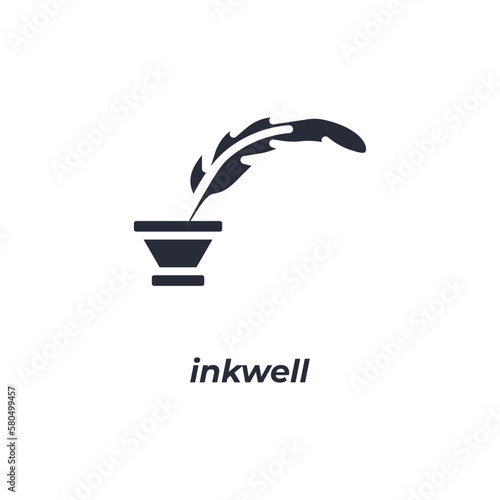 Vector sign inkwell symbol is isolated on a white background. icon color editable.